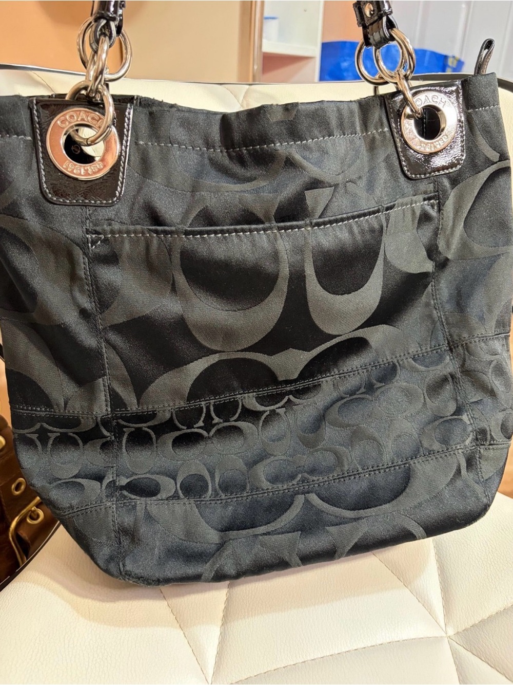 Gorgeous Coach Alex Signature Tote in Sateen 14449 - Picture 6 of 8